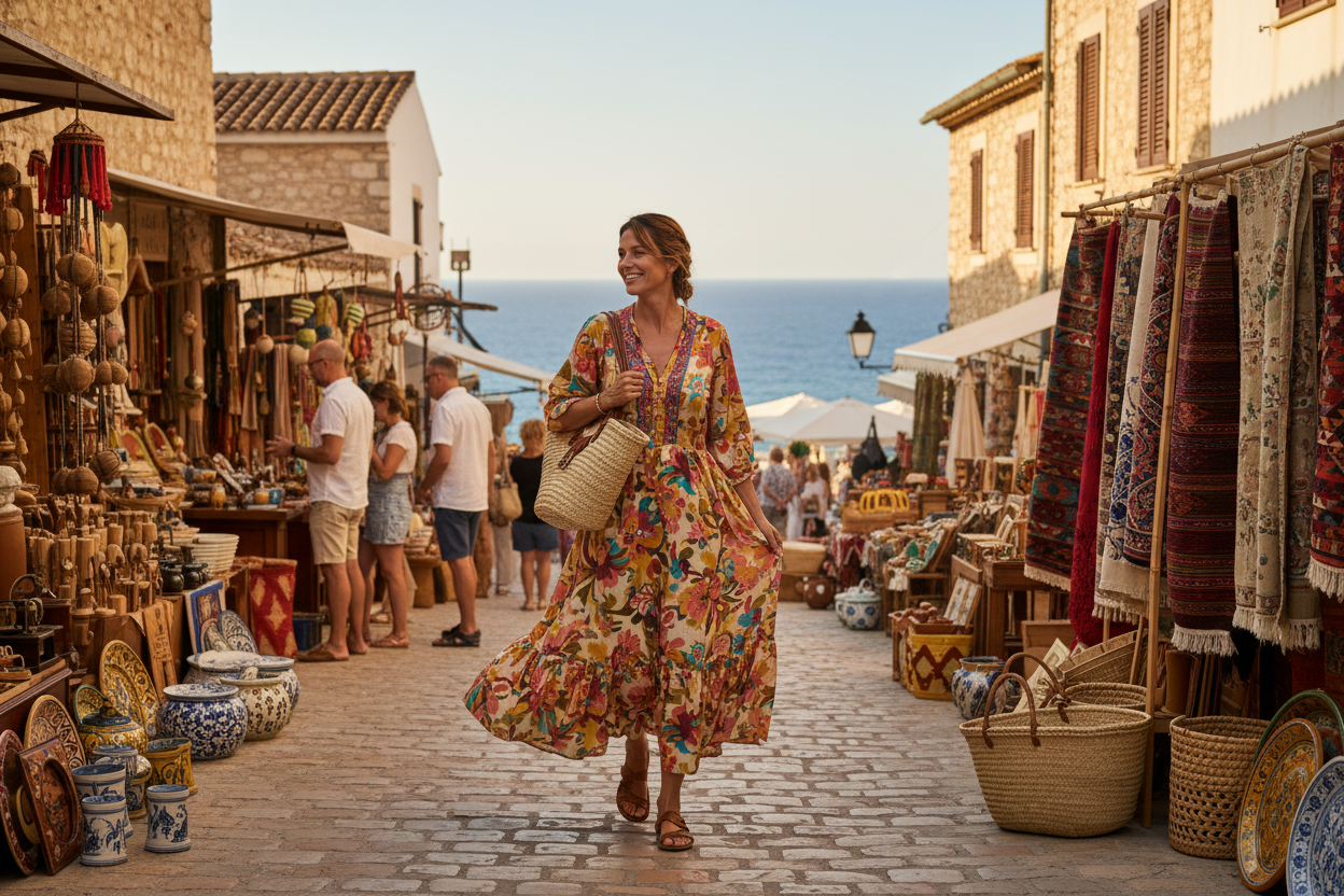 Solkysst och Tidlöst – Boho Mode med Sydeuropeisk Känsla
