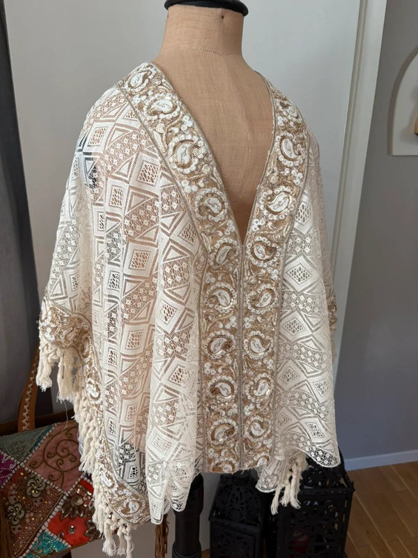 Oversized Blus/Tunika med Guldtråd & Paljetter