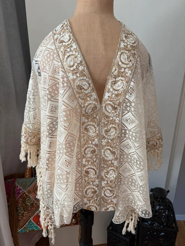 Oversized Blus/Tunika med Guldtråd & Paljetter