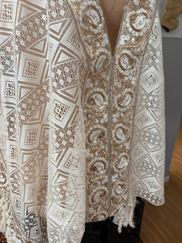 Oversized Blus/Tunika med Guldtråd & Paljetter