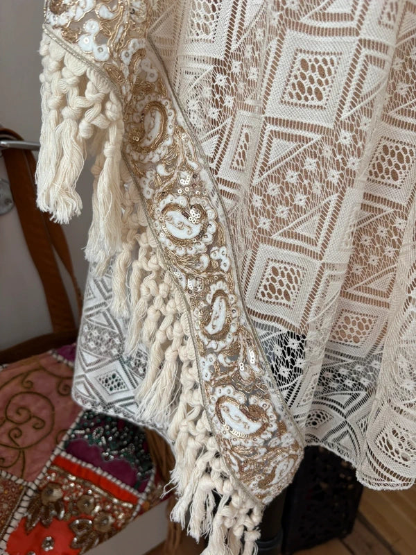Oversized Blus/Tunika med Guldtråd & Paljetter