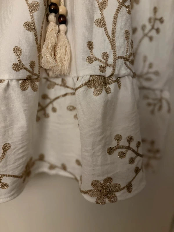 Bianca Kort Klänning beige – Lula Natura