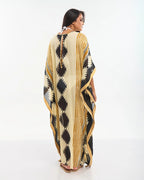 Lång kaftan i beige och svart - Ble Resort Collection