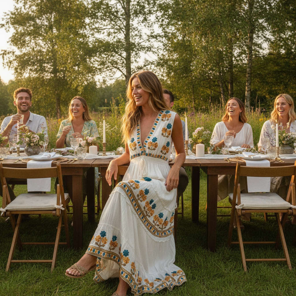 Vit Klänning med Gula Blommor – Lula Natura