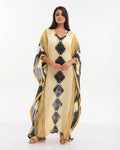 Lång kaftan i beige och svart - Ble Resort Collection
